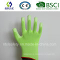 Fluoreszierender grüner PU-beschichteter Arbeitsschutzhandschuh (SL-PU201G)